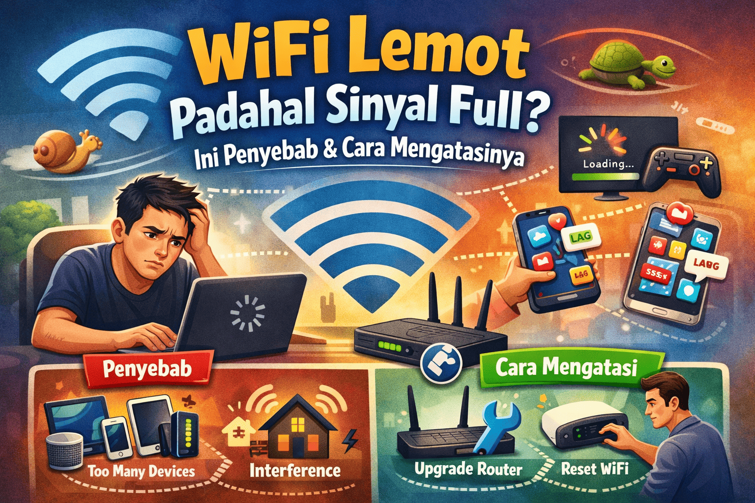 WiFi Lemot Padahal Sinyal Full? Ini Penyebab dan Cara Mengatasinya