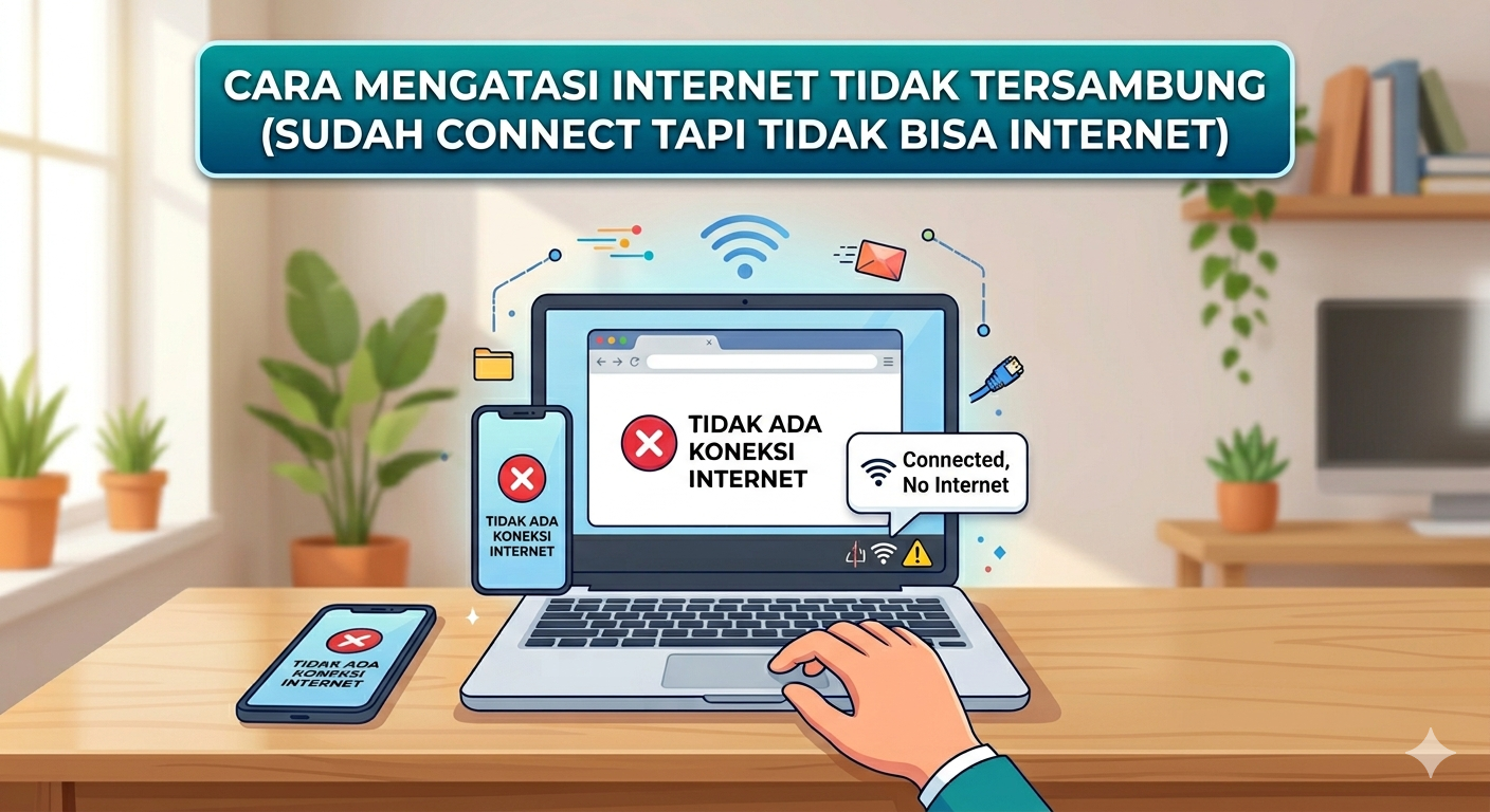 Cara Mengatasi Internet Tidak Tersambung (Sudah Connect Tapi Tidak Bisa Internet)