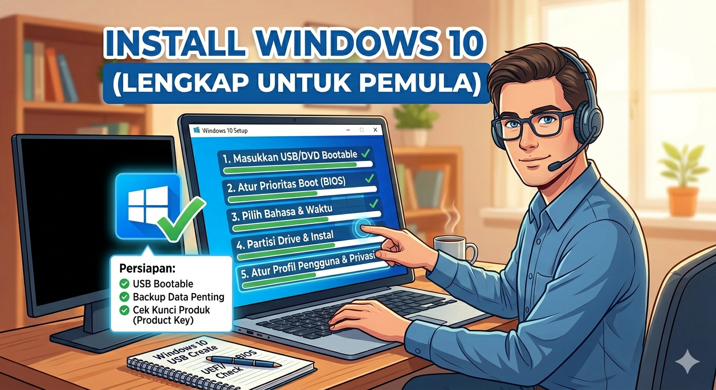 Cara Install Ulang Windows 10 Lengkap untuk Pemula (Step by Step + Gambar)